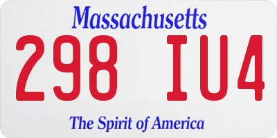 MA license plate 298IU4
