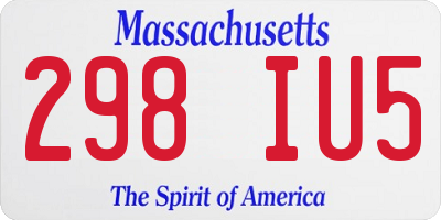 MA license plate 298IU5
