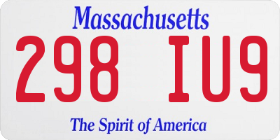 MA license plate 298IU9