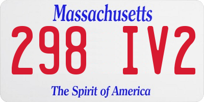 MA license plate 298IV2