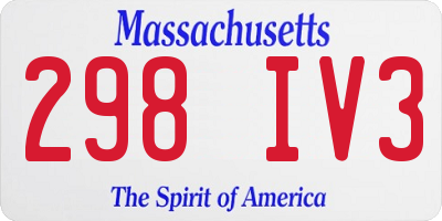 MA license plate 298IV3