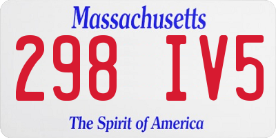 MA license plate 298IV5