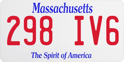 MA license plate 298IV6