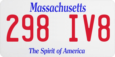 MA license plate 298IV8