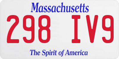 MA license plate 298IV9