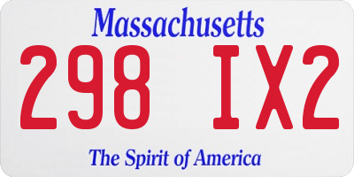 MA license plate 298IX2