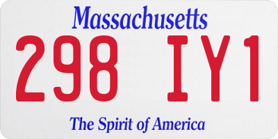 MA license plate 298IY1
