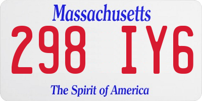 MA license plate 298IY6