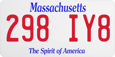 MA license plate 298IY8