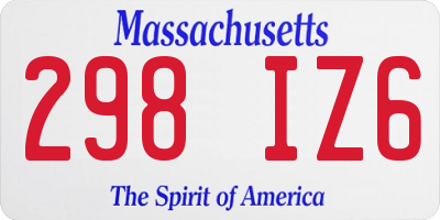 MA license plate 298IZ6