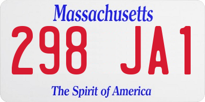 MA license plate 298JA1