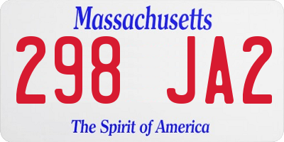 MA license plate 298JA2