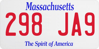 MA license plate 298JA9