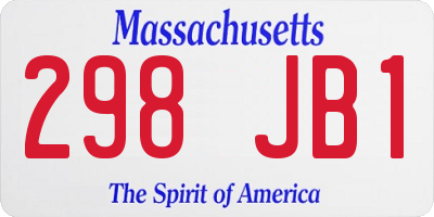 MA license plate 298JB1