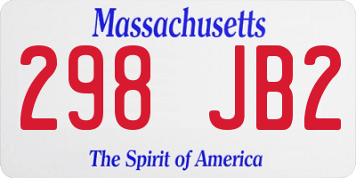 MA license plate 298JB2