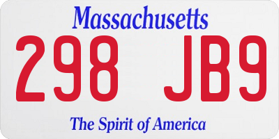 MA license plate 298JB9