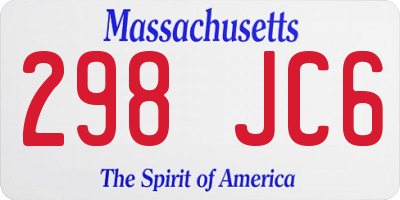 MA license plate 298JC6