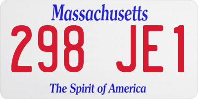 MA license plate 298JE1