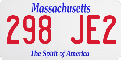 MA license plate 298JE2