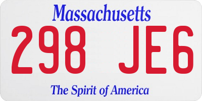 MA license plate 298JE6