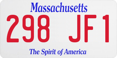 MA license plate 298JF1