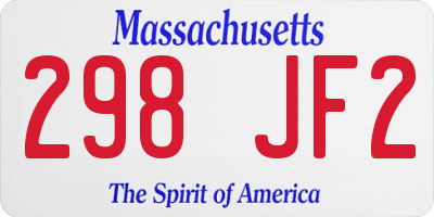 MA license plate 298JF2
