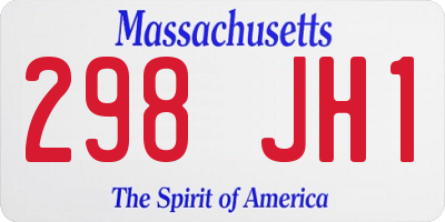 MA license plate 298JH1
