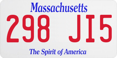 MA license plate 298JI5