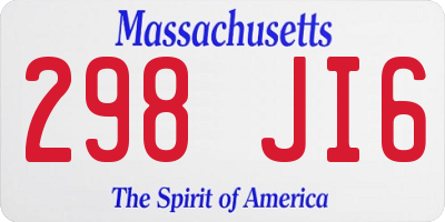 MA license plate 298JI6