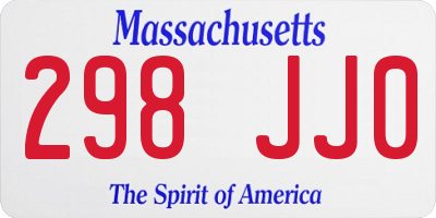 MA license plate 298JJ0