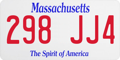 MA license plate 298JJ4