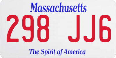 MA license plate 298JJ6