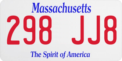 MA license plate 298JJ8