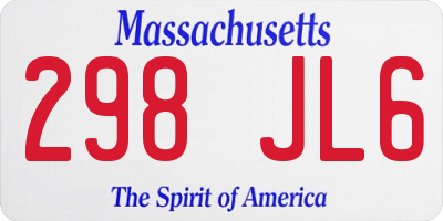 MA license plate 298JL6