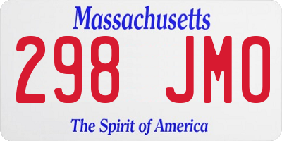 MA license plate 298JM0