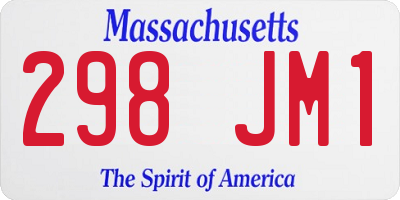 MA license plate 298JM1