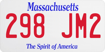 MA license plate 298JM2