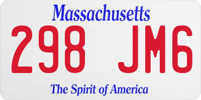 MA license plate 298JM6