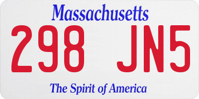 MA license plate 298JN5