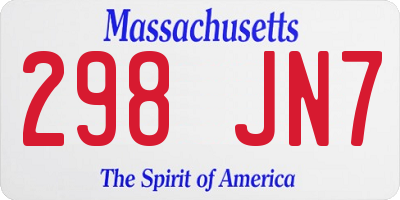 MA license plate 298JN7