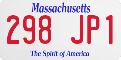 MA license plate 298JP1