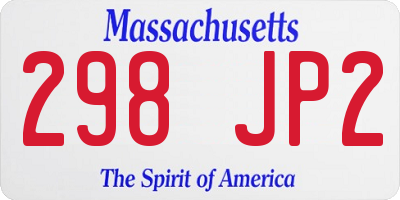 MA license plate 298JP2