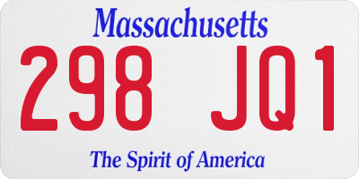 MA license plate 298JQ1