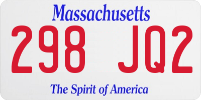 MA license plate 298JQ2