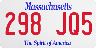 MA license plate 298JQ5