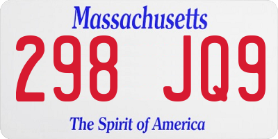 MA license plate 298JQ9