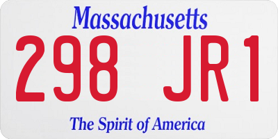 MA license plate 298JR1