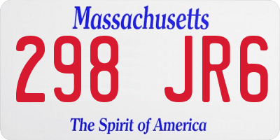MA license plate 298JR6