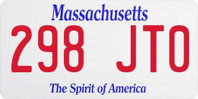 MA license plate 298JT0