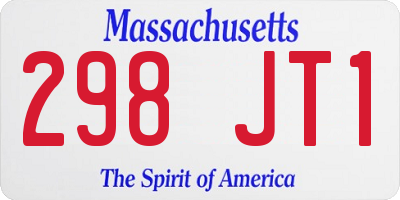 MA license plate 298JT1